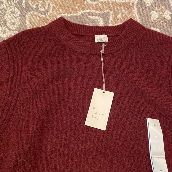 A new day burgundy crewneck sweater nwt - Picture 2 of 3